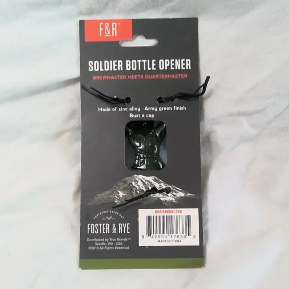 Foster & Rye Army Man Bottle Opener Green Zinc Alloy